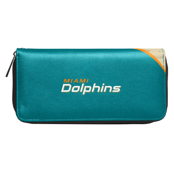 Littlearth Miami Dolphins Curve Zip Organizer Wallet