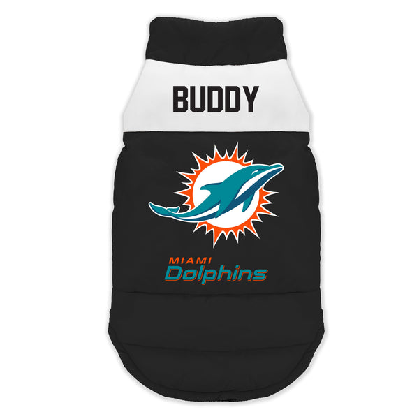 littlearth Miami Dolphins Custom Pet Parka Puff Vest