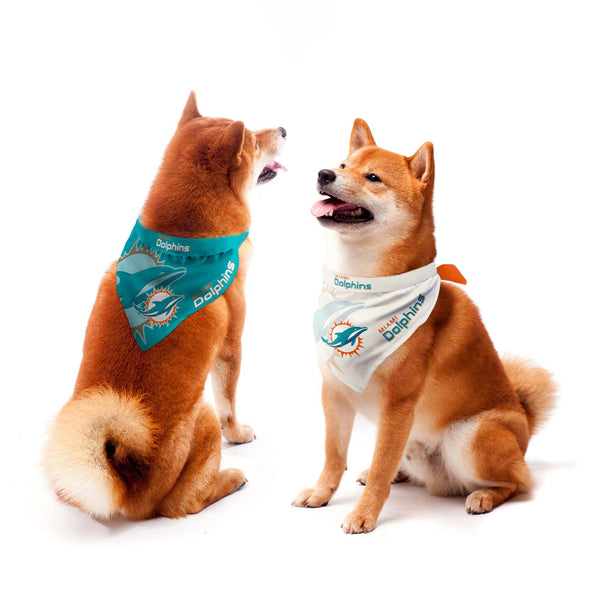 littlearth Miami Dolphins Home and Away Pet Bandana Set