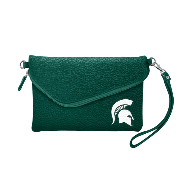 littlearth Michigan State University Fold Over Crossbody Pebble