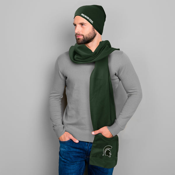 Littlearth Michigan State University Jimmy Bean 4 In 1 Scarf