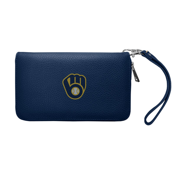 littlearth Milwaukee Brewers Zip Organizer Wallet Pebble