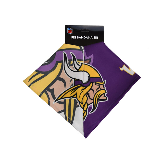 Littlearth Minnesota Vikings Home And Away Pet Bandana Set
