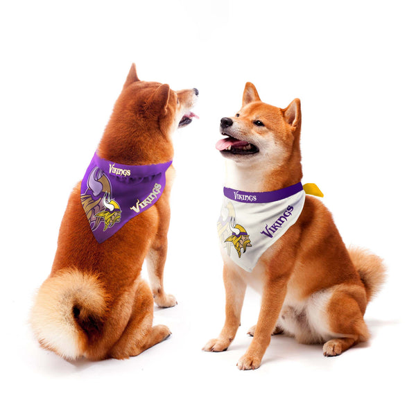 littlearth Minnesota Vikings Home and Away Pet Bandana Set
