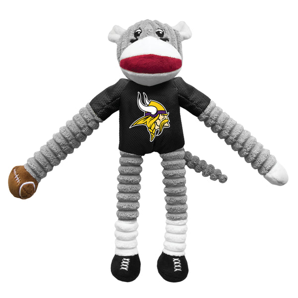 littlearth Minnesota Vikings Team Sock Monkey Pet Toy