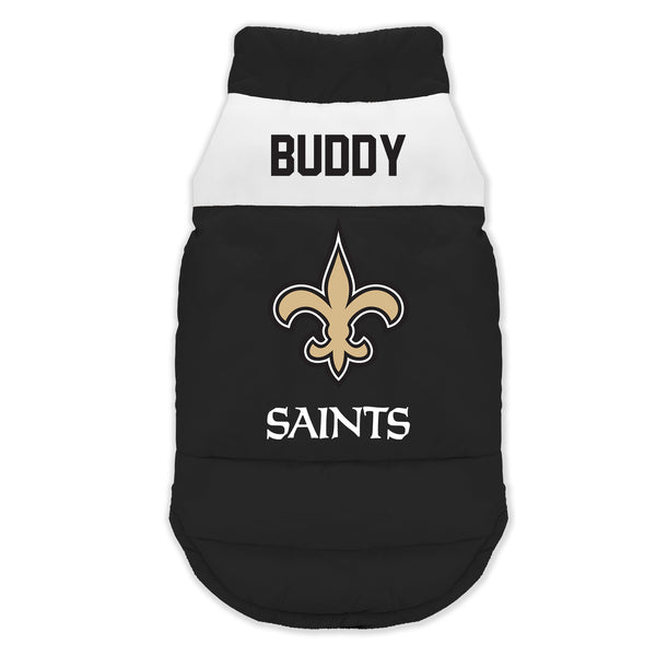 littlearth New Orleans Saints Custom Pet Parka Puff Vest