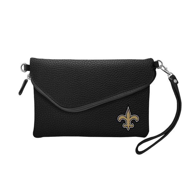 littlearth New Orleans Saints Fold Over Crossbody Pebble