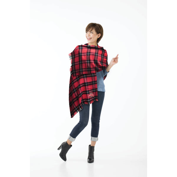 Littlearth Ohio State University Plaid Blanket Scarf