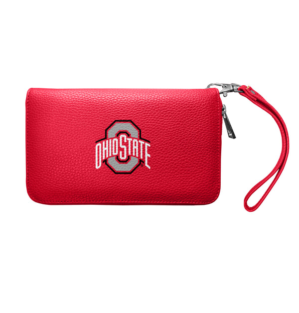littlearth Ohio State University Zip Organizer Wallet Pebble