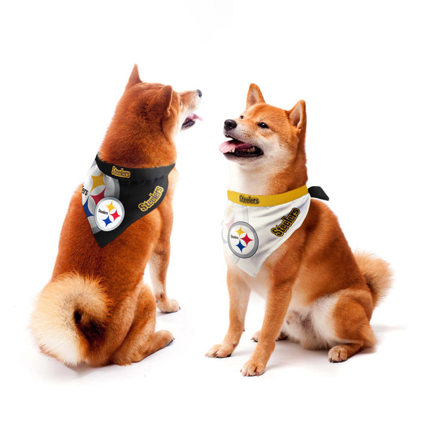 littlearth Pittsburgh Steelers Home and Away Pet Bandana Set