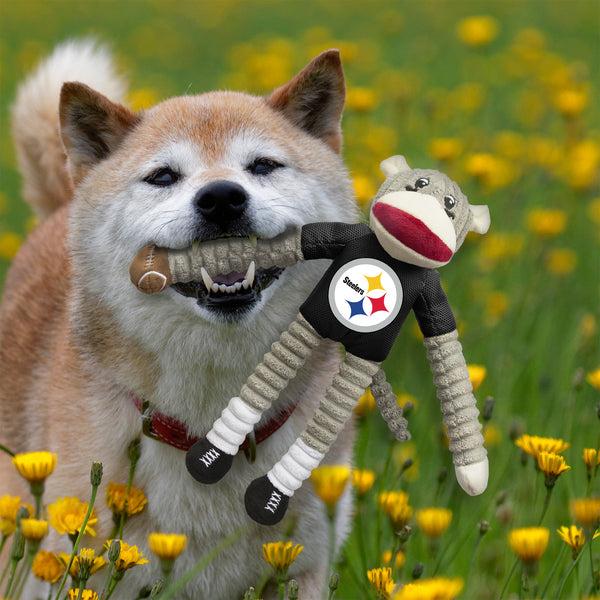Littlearth Pittsburgh Steelers Team Sock Monkey Pet Toy