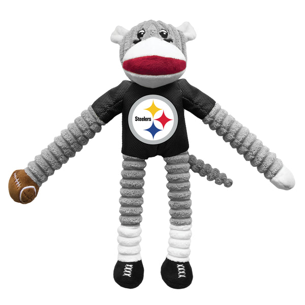 littlearth Pittsburgh Steelers Team Sock Monkey Pet Toy