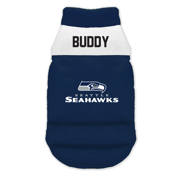 littlearth Seattle Seahawks Custom Pet Parka Puff Vest