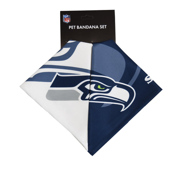 Littlearth Seattle Seahawks Home And Away Pet Bandana Set