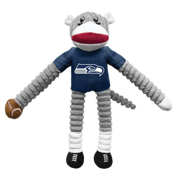littlearth Seattle Seahawks Team Sock Monkey Pet Toy