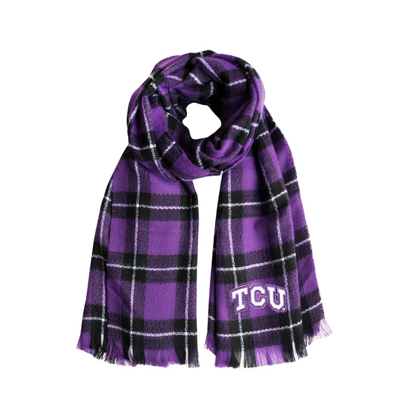 littlearth Texas Christian University Plaid Blanket Scarf