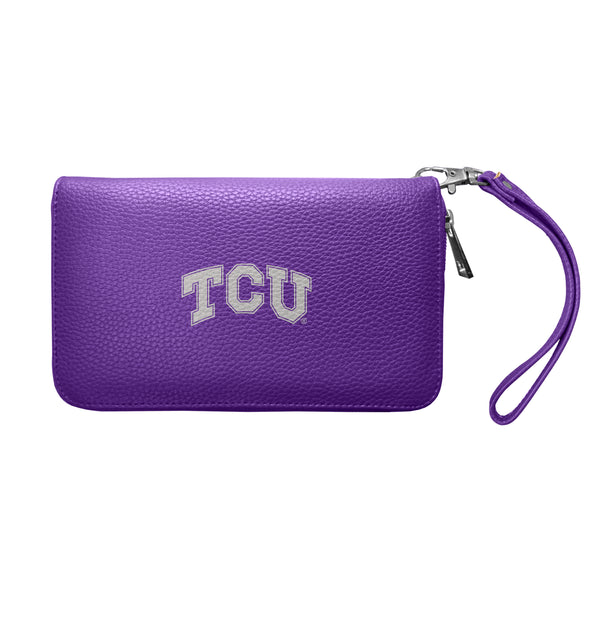 littlearth Texas Christian University Zip Organizer Wallet Pebble