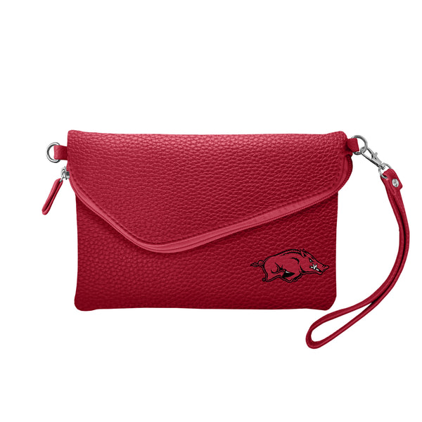 littlearth University of Arkansas Fold Over Crossbody Pebble