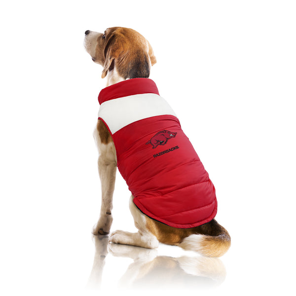 Littlearth University Of Arkansas Pet Parka Puff Vest