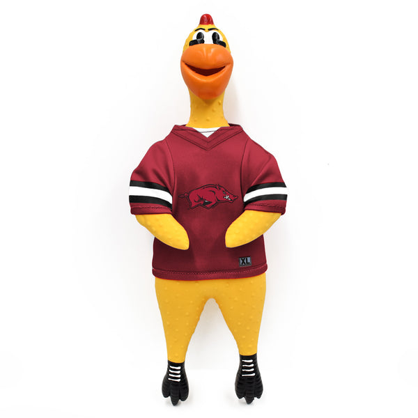 littlearth University of Arkansas Rubber Chicken Pet Toy