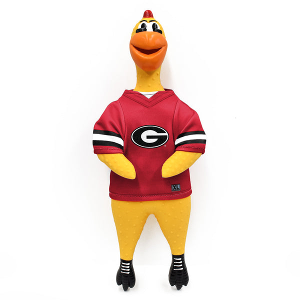littlearth University of Georgia Rubber Chicken Pet Toy