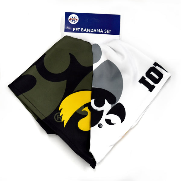 Littlearth University Of Iowa Home And Away Pet Bandana Set