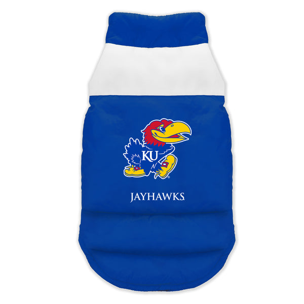littlearth University of Kansas Pet Parka Puff Vest