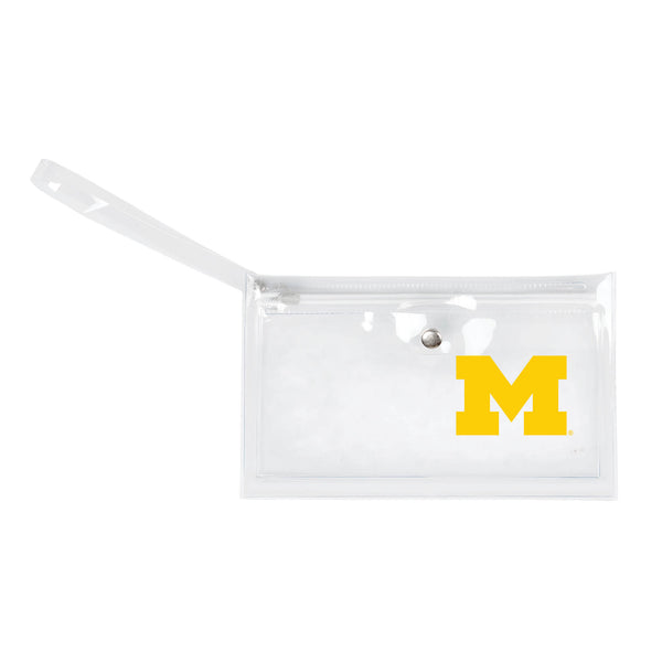 littlearth University of Michigan Clear Ticket Wristlet