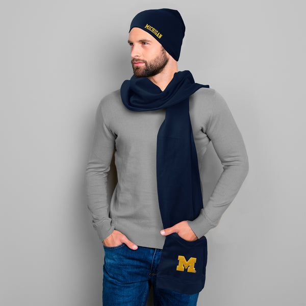 Littlearth University Of Michigan Jimmy Bean 4 In 1 Scarf
