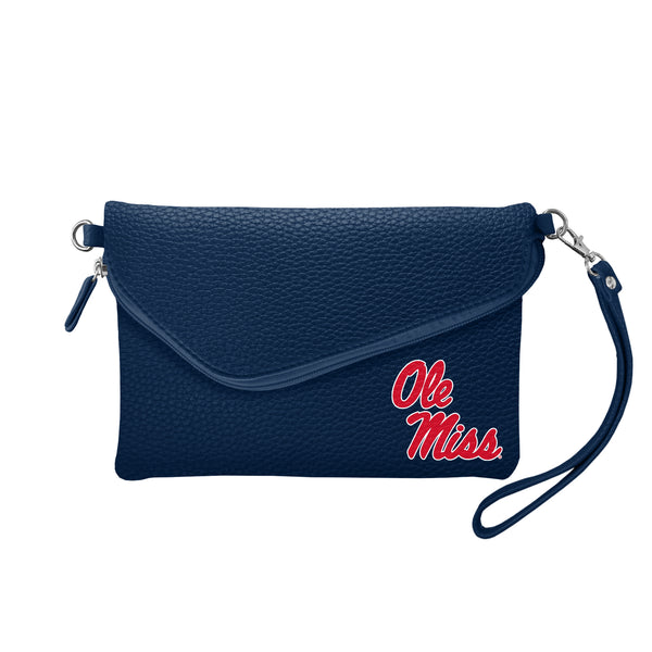 littlearth University of Mississippi Fold Over Crossbody Pebble