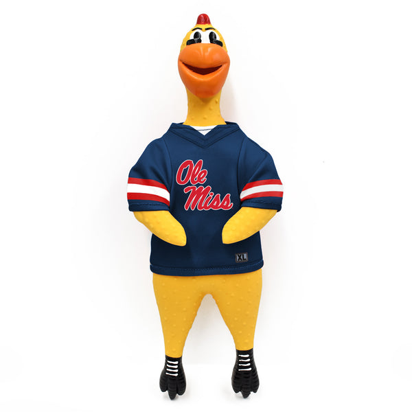 littlearth University of Mississippi Rubber Chicken Pet Toy