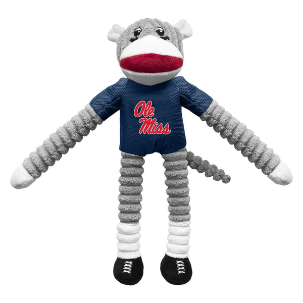 littlearth University of Mississippi Team Sock Monkey Pet Toy