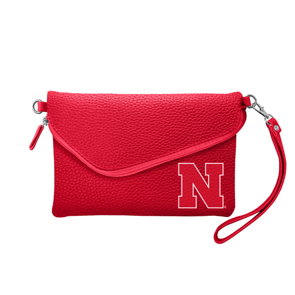 littlearth University of Nebraska Fold Over Crossbody Pebble