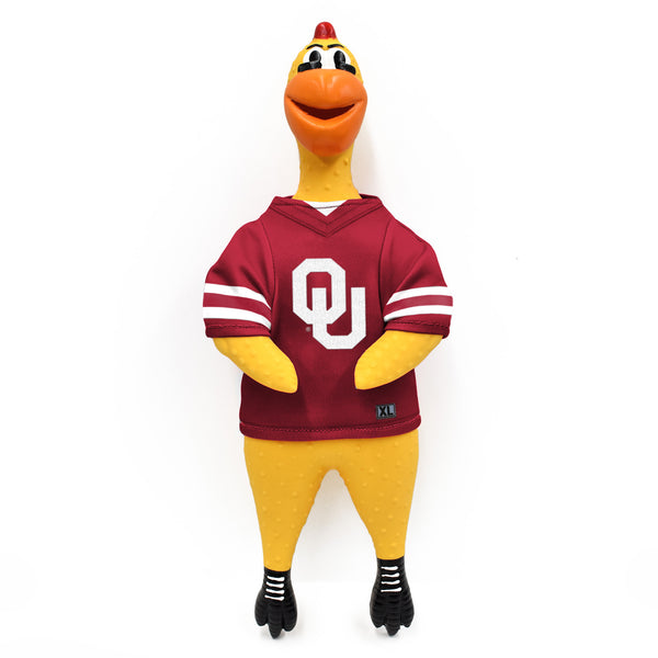 littlearth University of Oklahoma Rubber Chicken Pet Toy