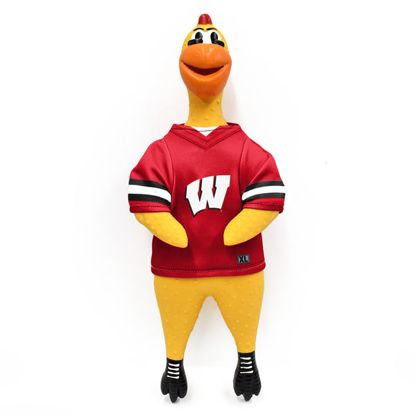 Littlearth University Of Wisconsin Rubber Chicken Pet Toy