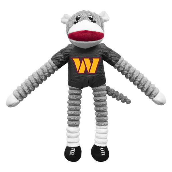littlearth Washington Commanders Team Sock Monkey Pet Toy