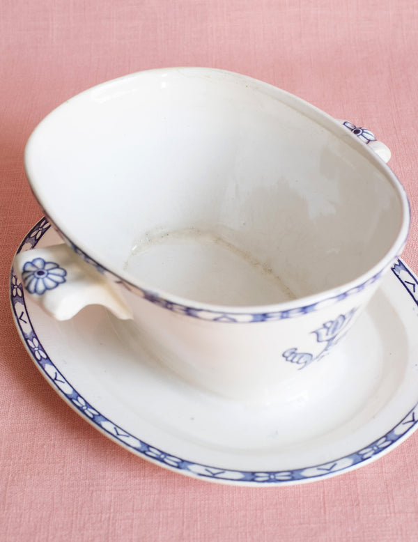 Littlephant Antique Swedish Oval Flintware Sauce Pot