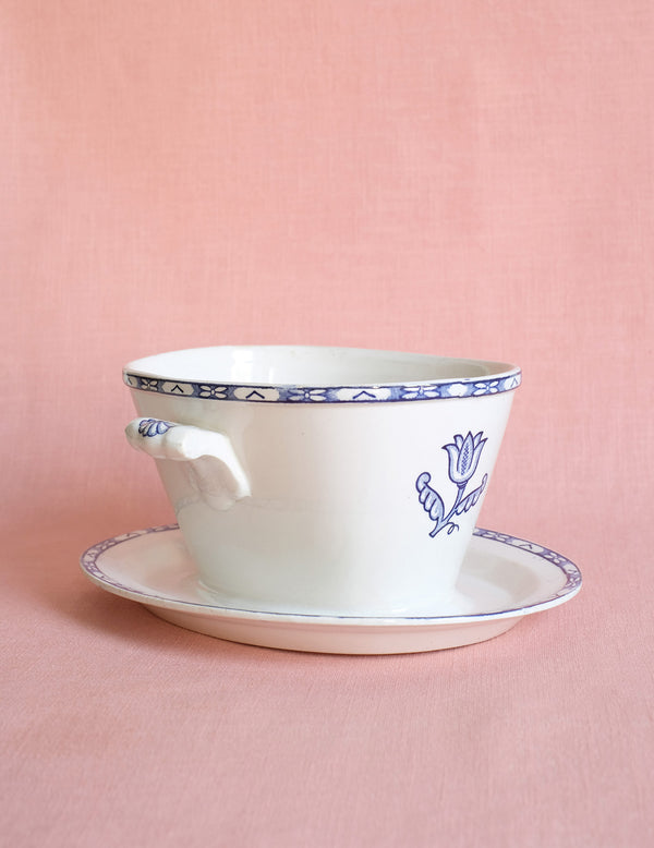 littlephant Antique Swedish oval Flintware Sauce pot