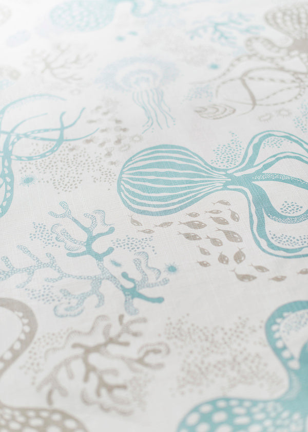 Littlephant Fabric - Aquatic -White/blue -Tariffcode 5209590099/Origin CN