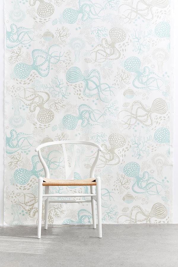 littlephant Fabric - Aquatic -White/blue -Tariffcode 5209590099/Origin CN