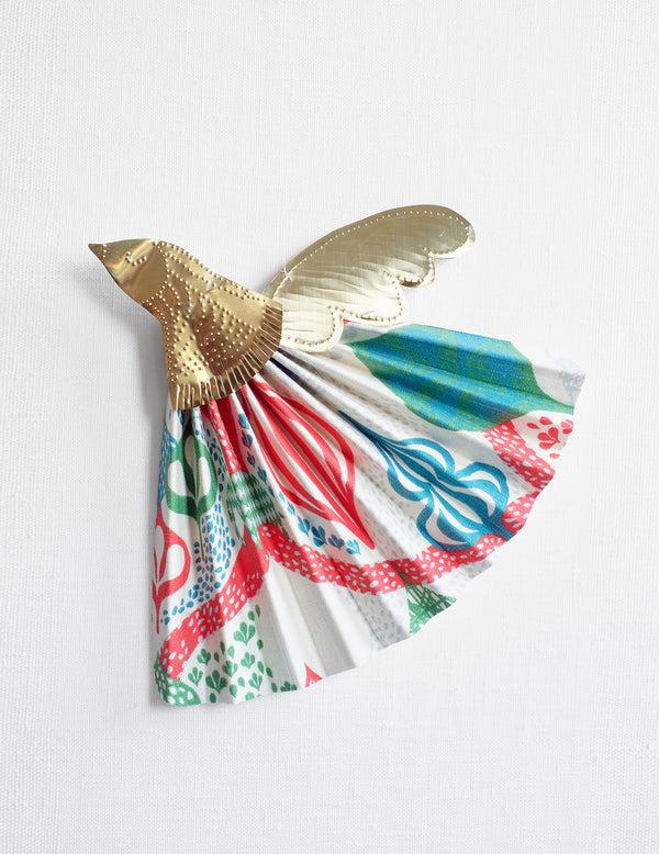 littlephant Handcrafted Studio work – Decoration bird White/Red