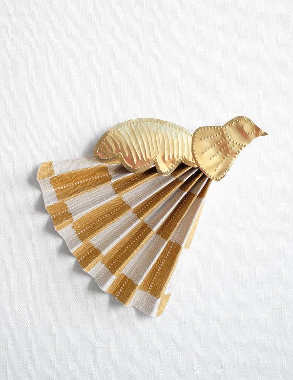 littlephant Handcrafted Studio work – Decoration bird Yellow