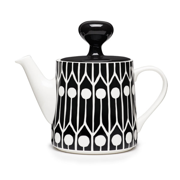 littlephant Feathers Black/White - Porcelain Teapot