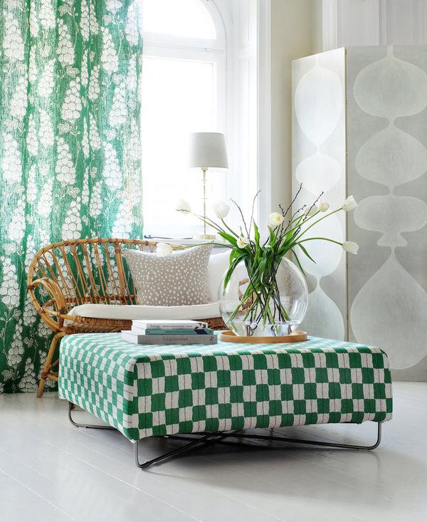 Littlephant Karin Deep Green/Sand - Linen Fabric