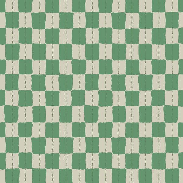 Littlephant Karin Deep Green/Sand - Linen Fabric