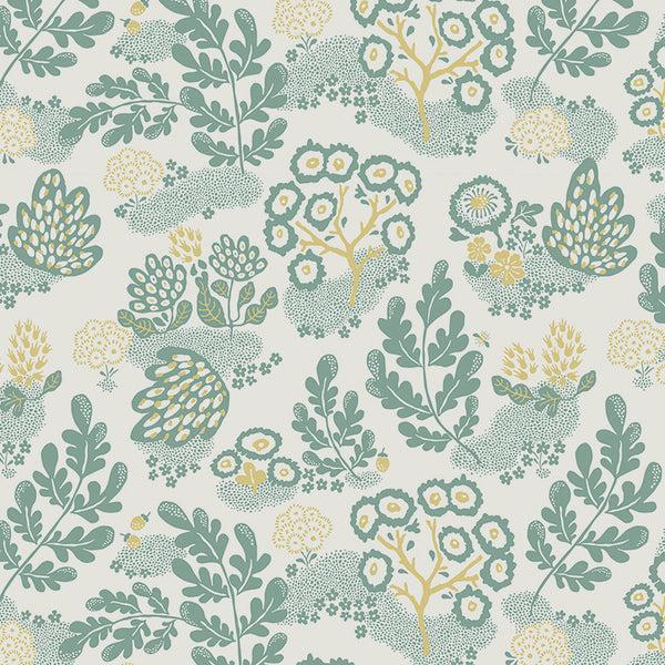 littlephant May Ebony/Green/Rye - Linen Fabric