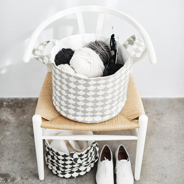 Littlephant Waves Gray/Gray - Medium Soft Basket