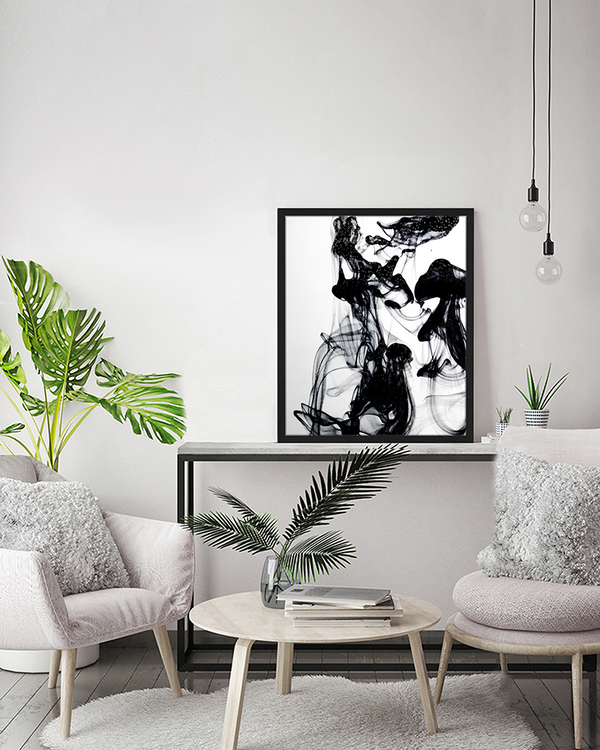 Liv Corday Black Gray Ink Dropped Into Water On White Background