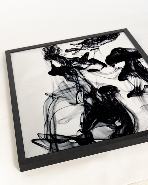 Liv Corday Black Gray Ink Dropped Into Water On White Background