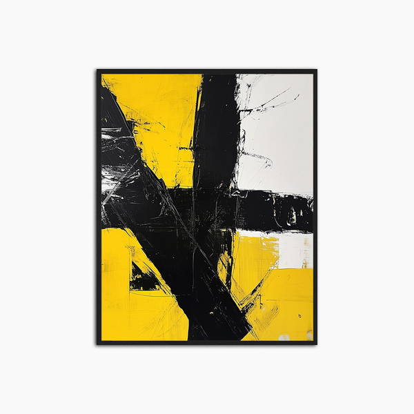 liv corday Abstract Art in Black White & Yellow